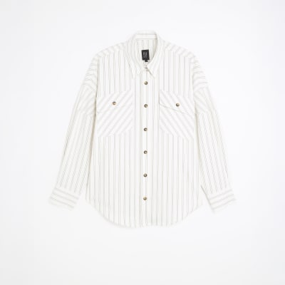RI Studio White Stripe Cocoon Sleeve Shirt