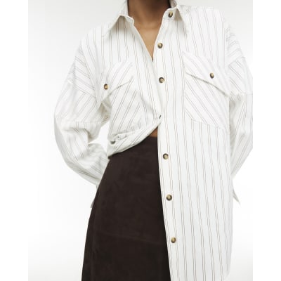 RI Studio White Stripe Cocoon Sleeve Shirt