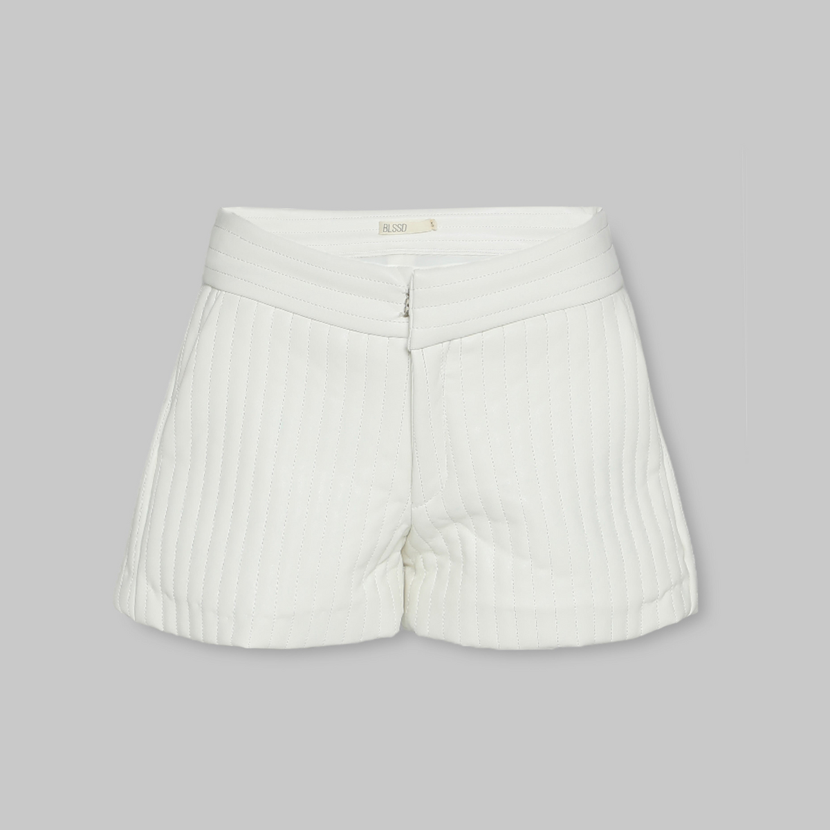 RIBBED VEGAN LEATHER SHORTS