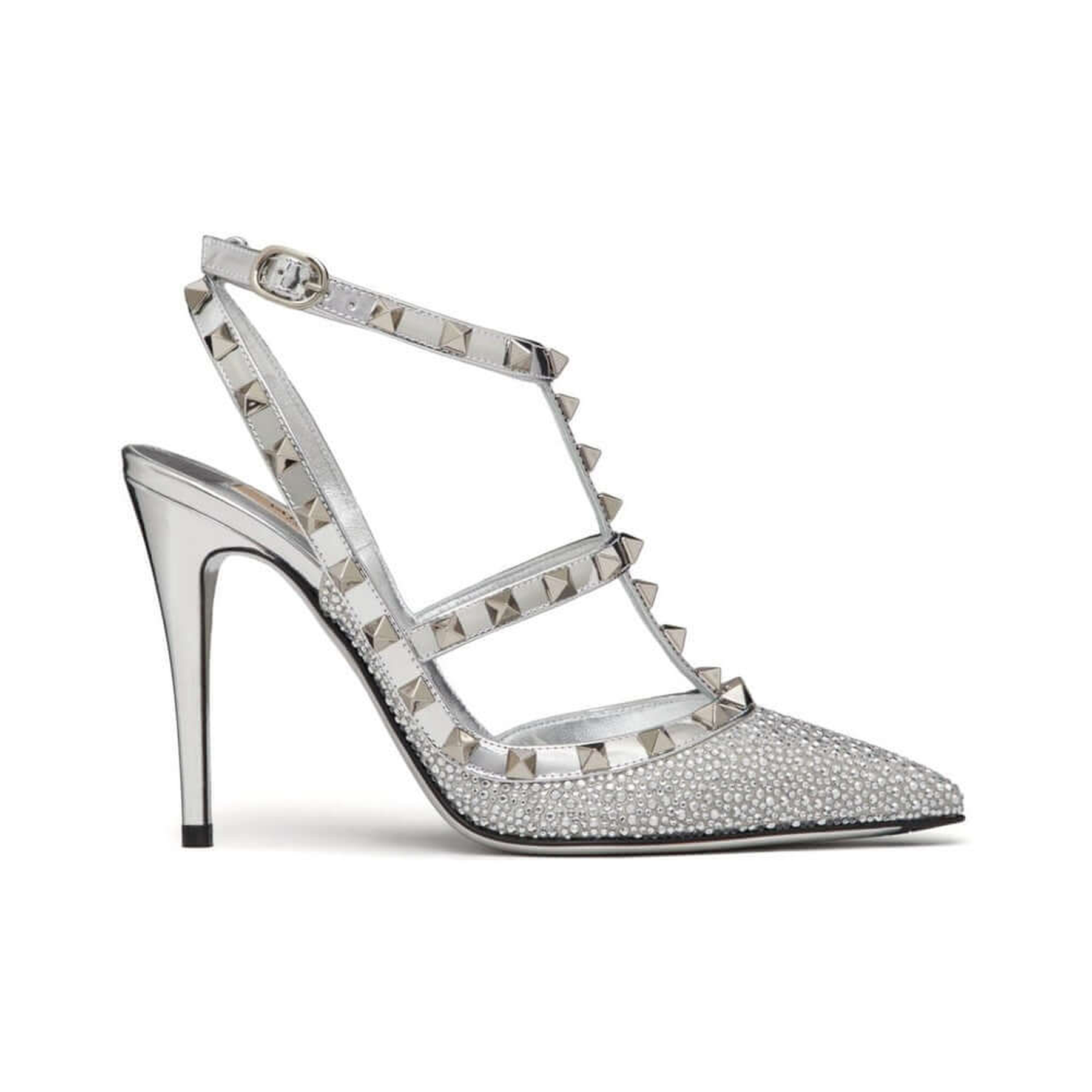 Rockstud 100mm crystal-embellished pumps