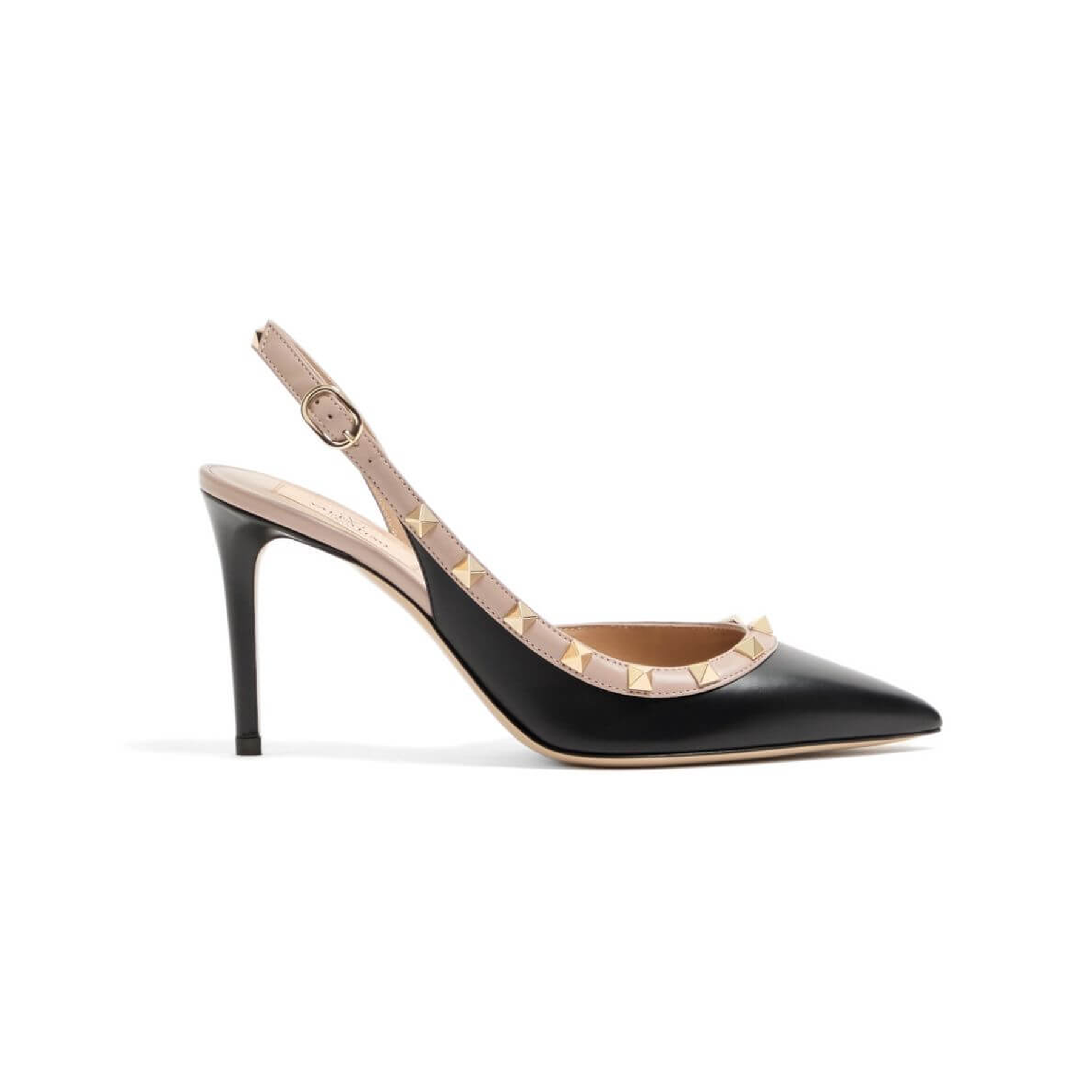 Rockstud slingback calfskin pumps 85mm