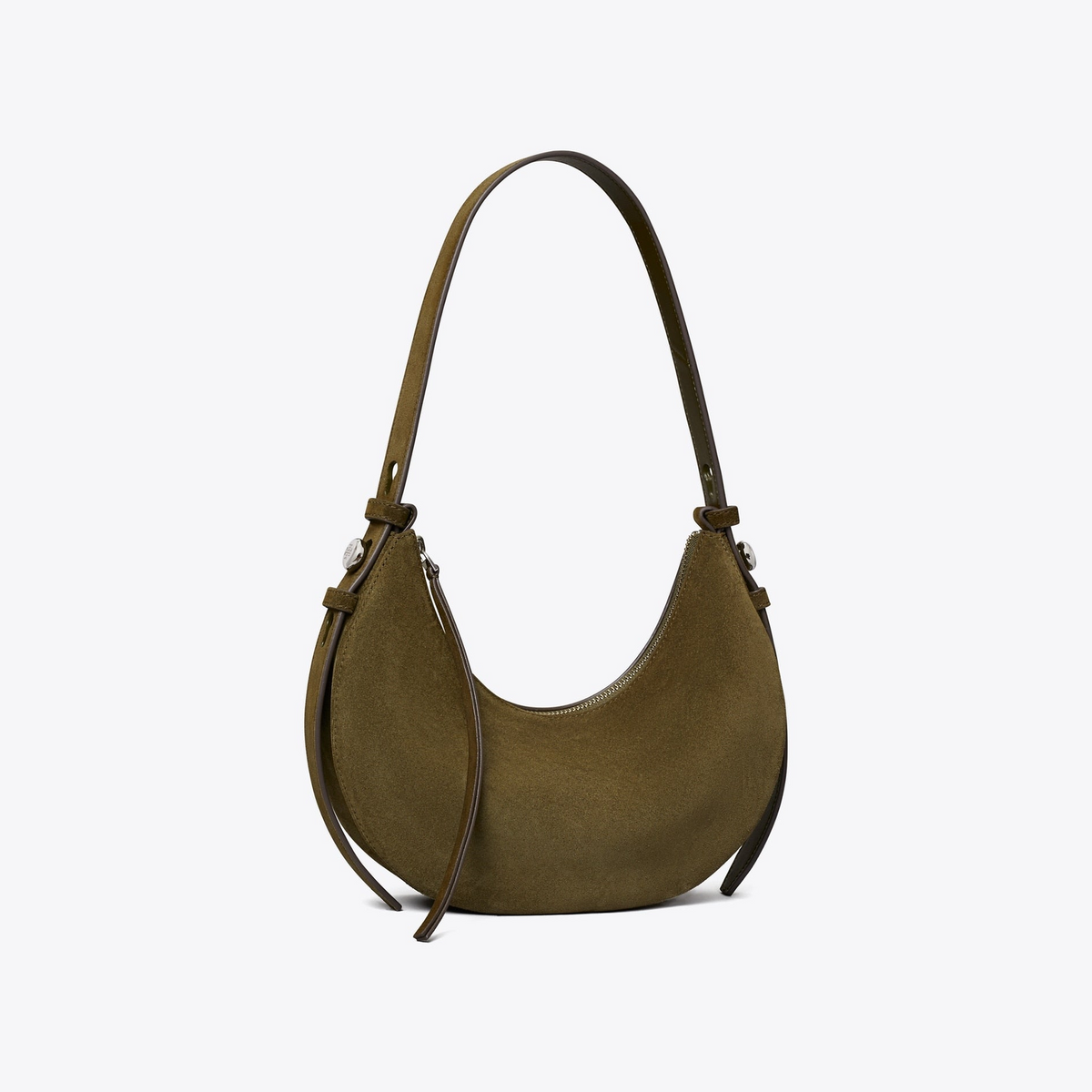 Romy Suede Half Moon Bag