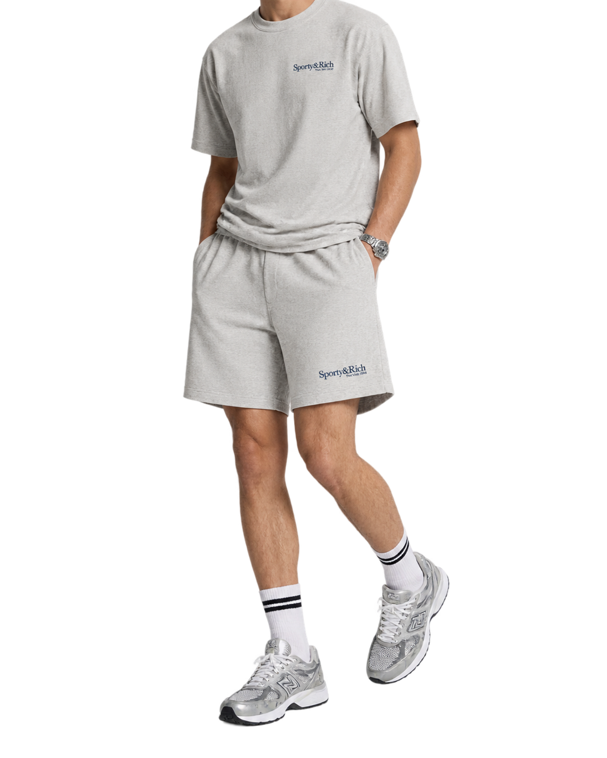 Run Club Gym Short - Heather Gray/Navy