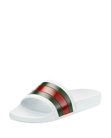 Gucci Pursuit Pool Slides White