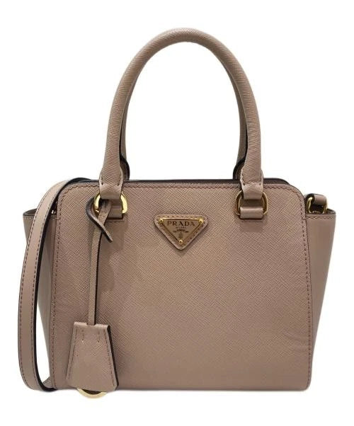 Prada Galleria Mini Saffiano Tote in Taupe