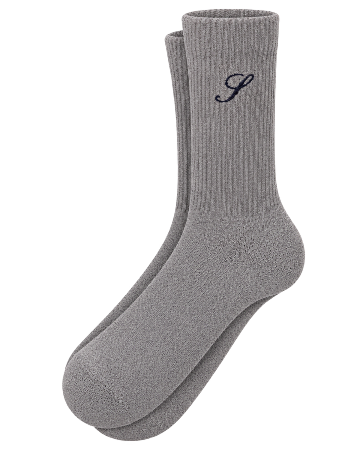 S Logo Wide Rib Cotton Socks - Heather Gray