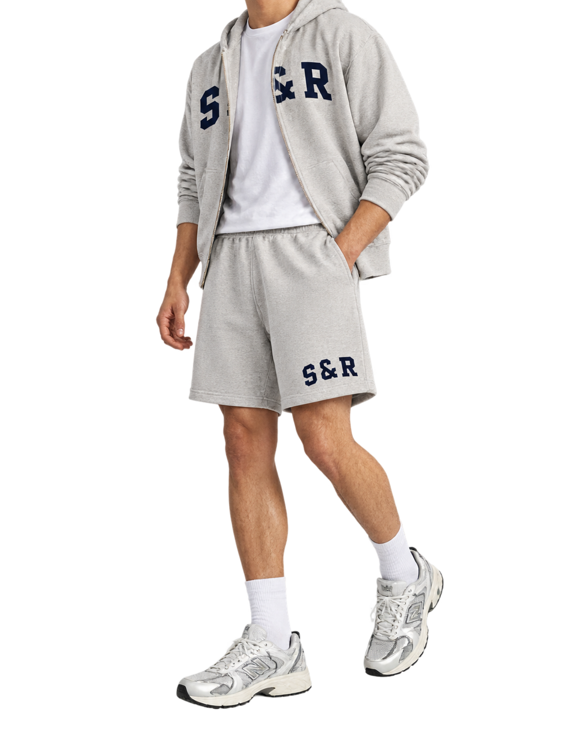 S&R Ivy Gym Short - Heather Gray/Navy
