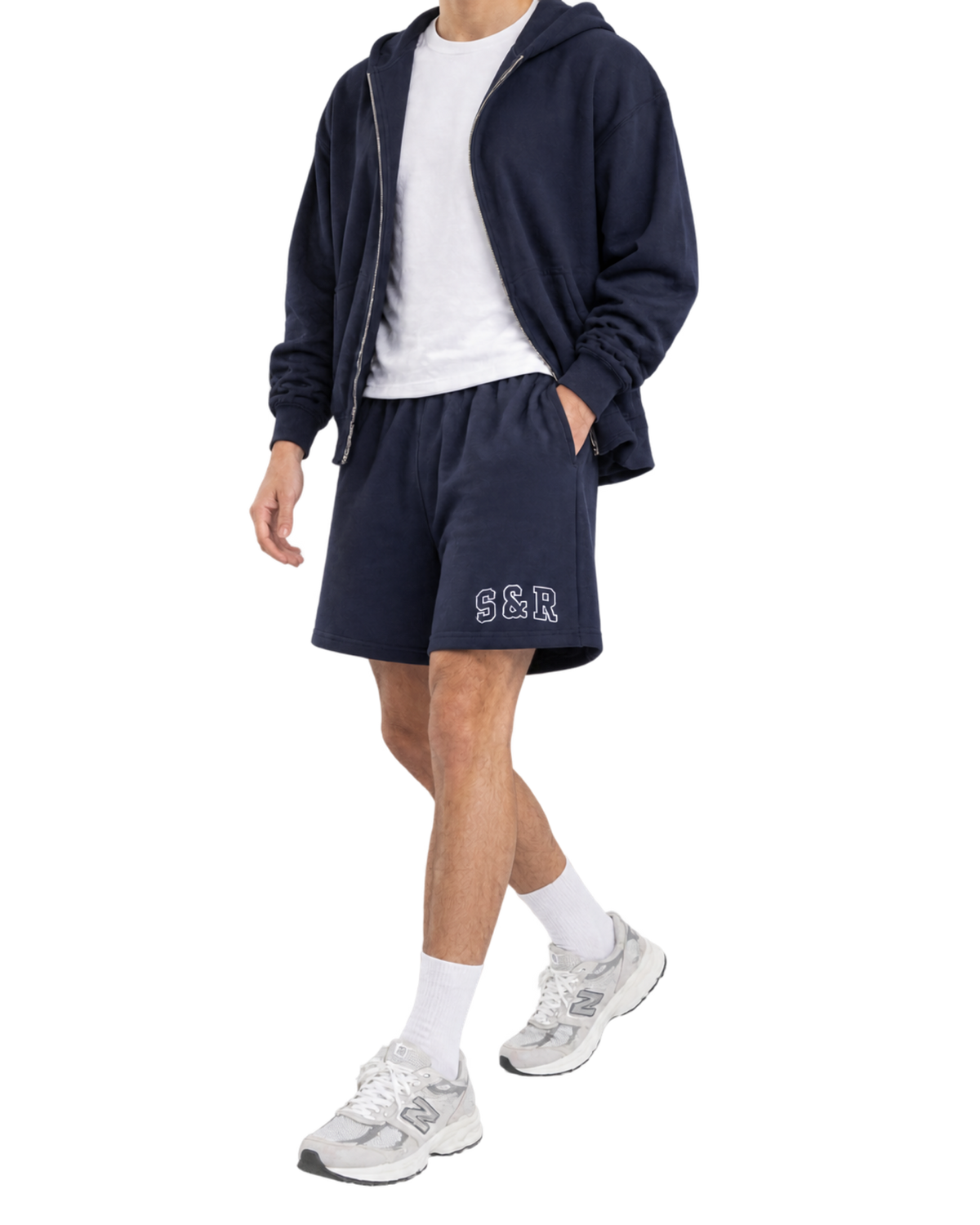 S&R Ivy Gym Short - Navy/White