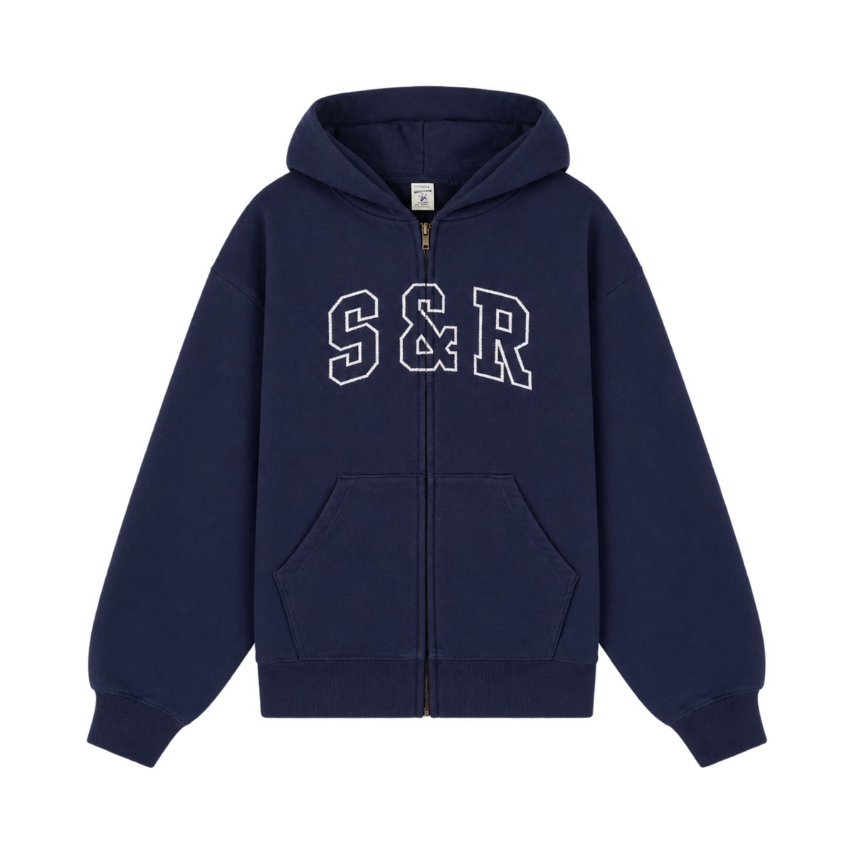 S&R Ivy Zip Hoodie - Navy/White