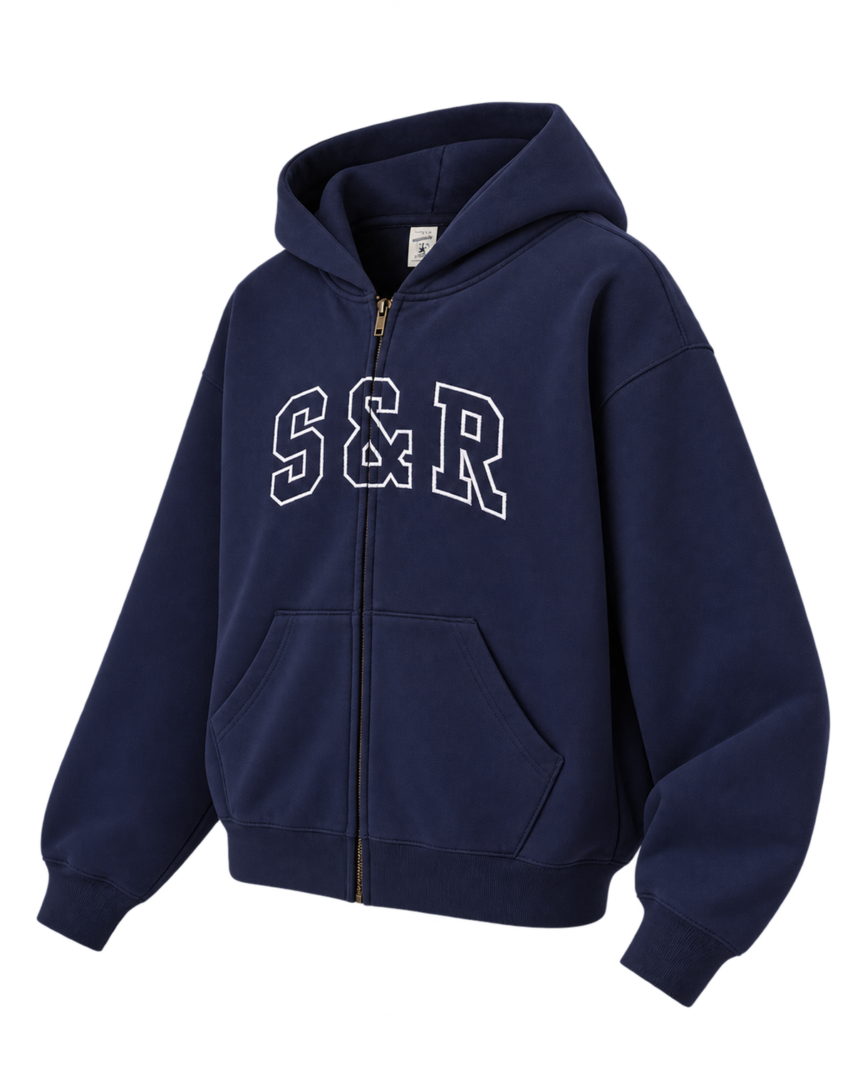 S&R Ivy Zip Hoodie - Navy/White