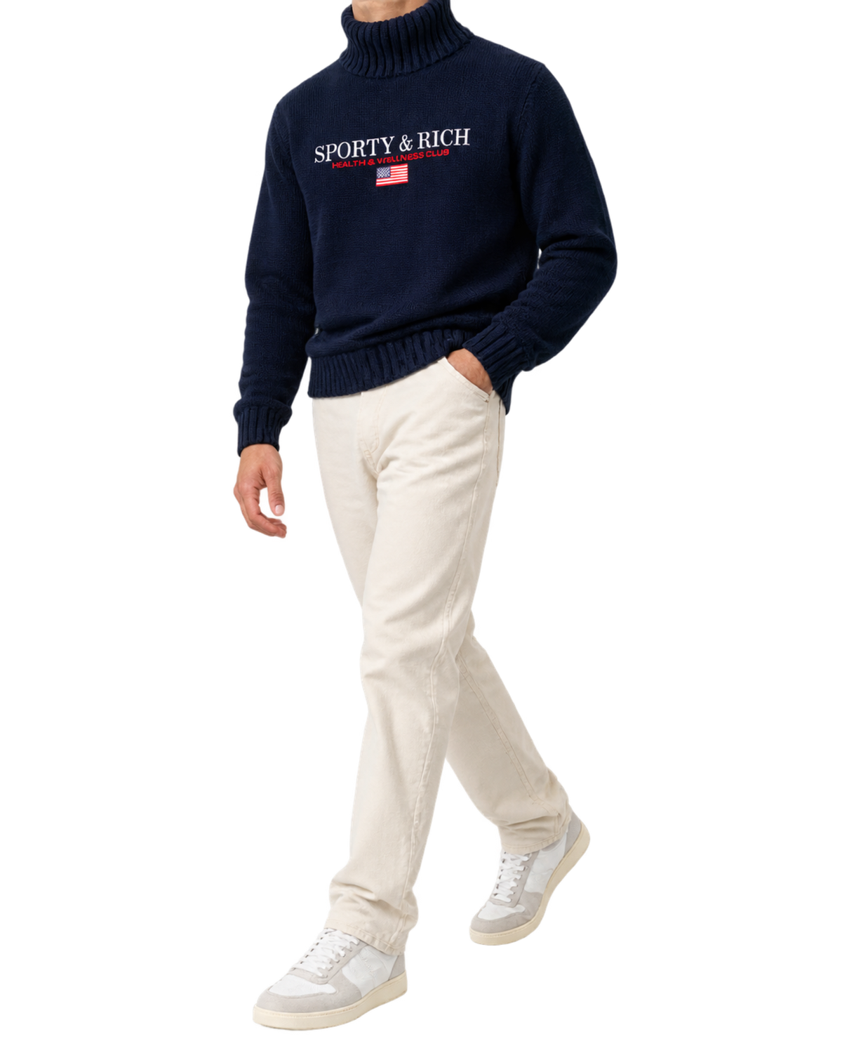 S&R Nautical Knitted Turtleneck - Navy