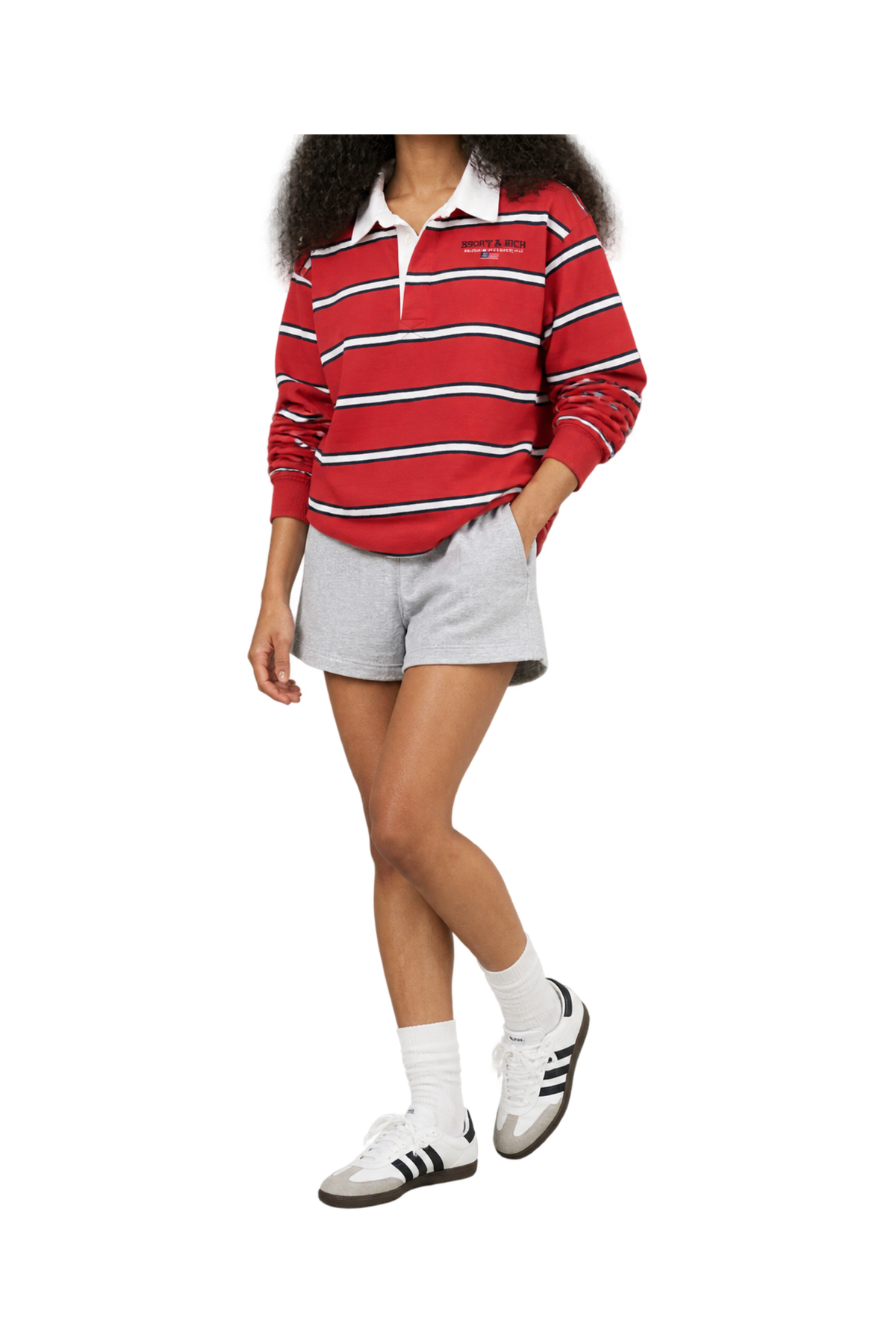 S&R Nautical Rugby Polo - Ruby/Navy/White