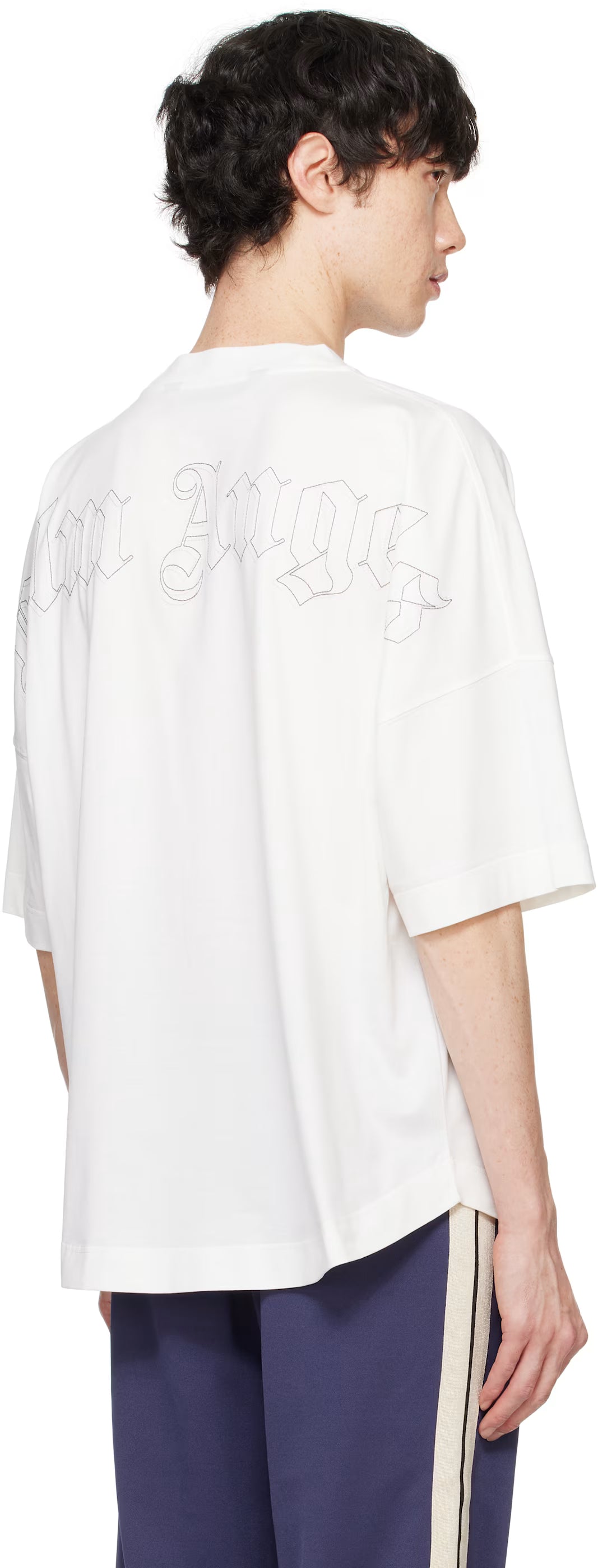 White Embroidered Monogram T-shirt