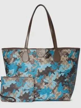 Gucci Blue Camouflage Supreme Tote