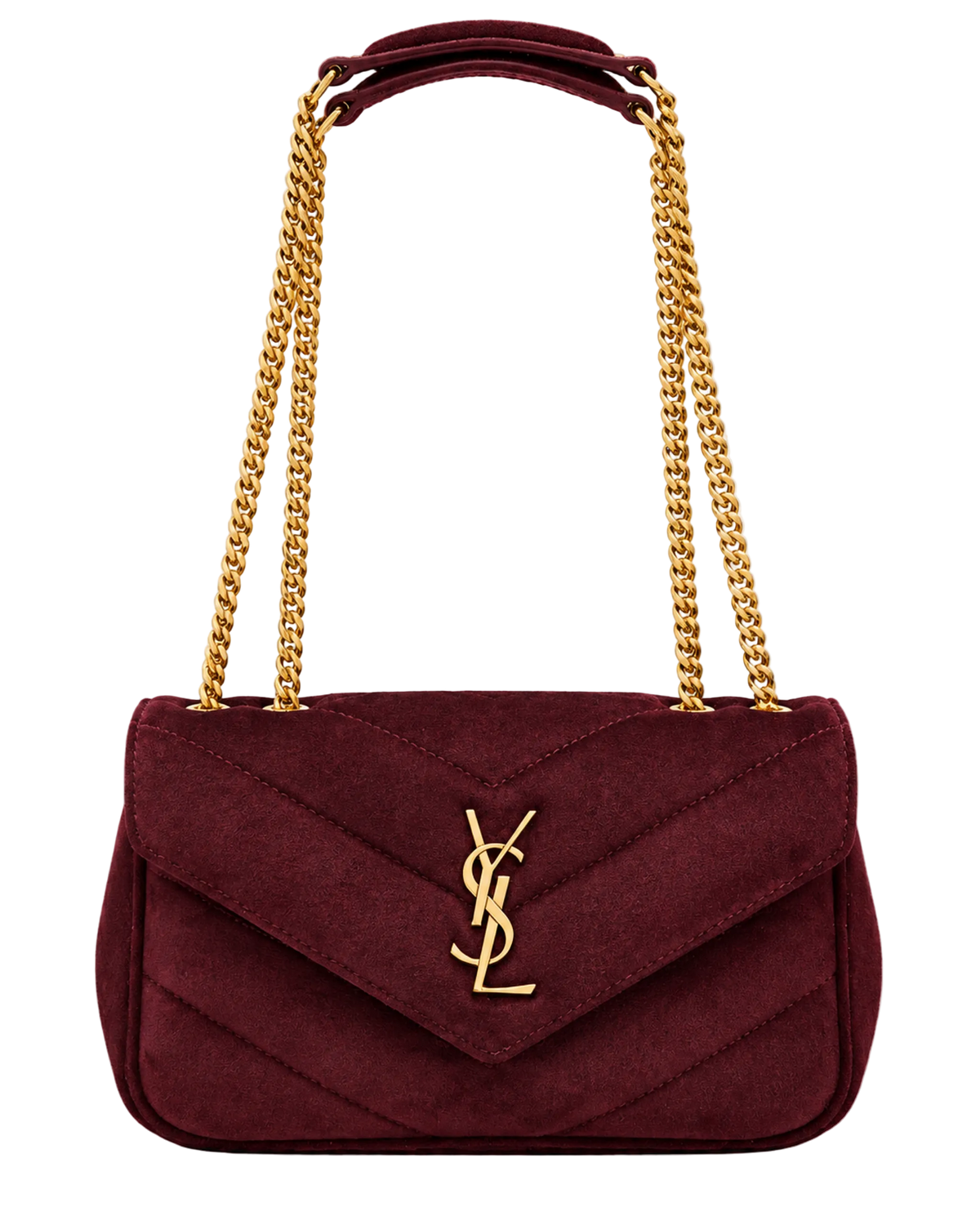 Saint Lauren Maroon Loulou Quilted Leather Shoulder Bag (Copy)
