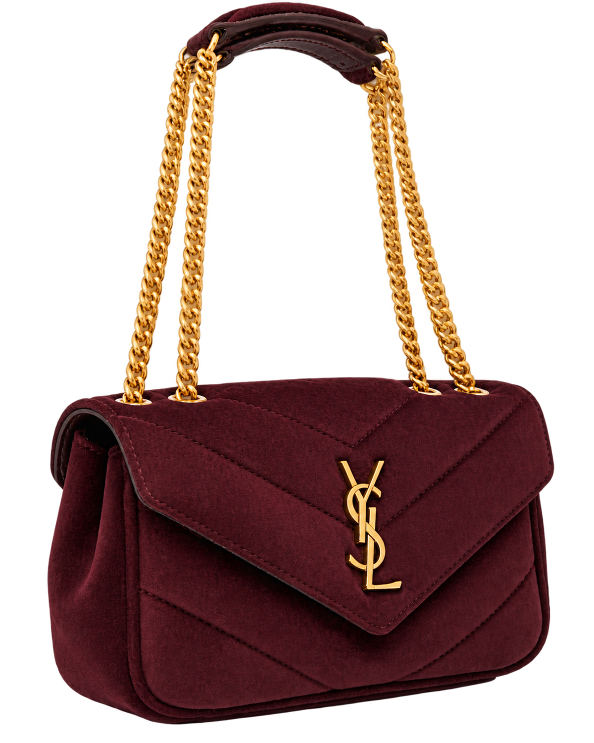 Saint Lauren Maroon Loulou Quilted Leather Shoulder Bag (Copy)