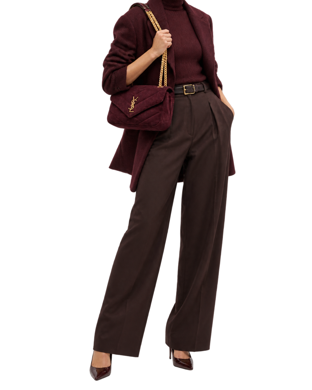 Saint Lauren Maroon Loulou Quilted Leather Shoulder Bag (Copy)