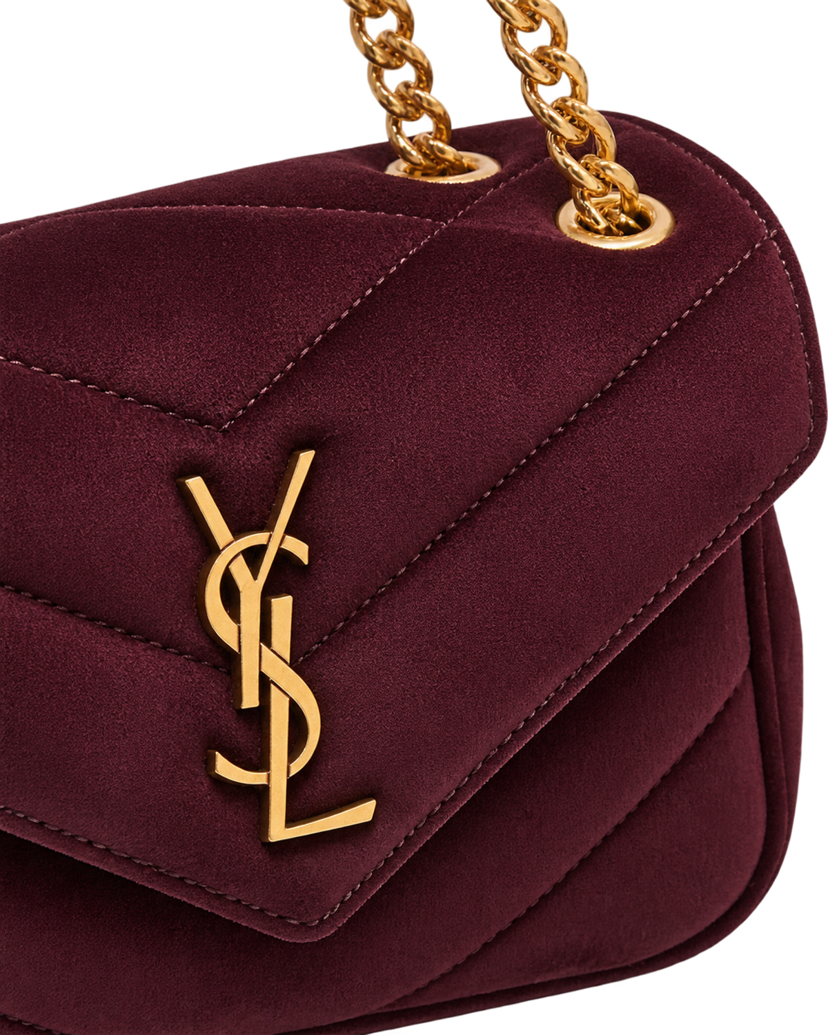 Saint Lauren Maroon Loulou Quilted Leather Shoulder Bag (Copy)