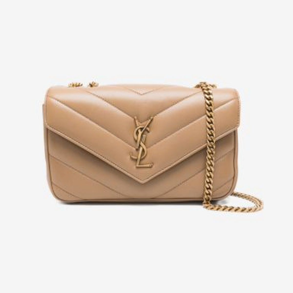 Saint Lauren Small Loulou chevron chain shoulder bag