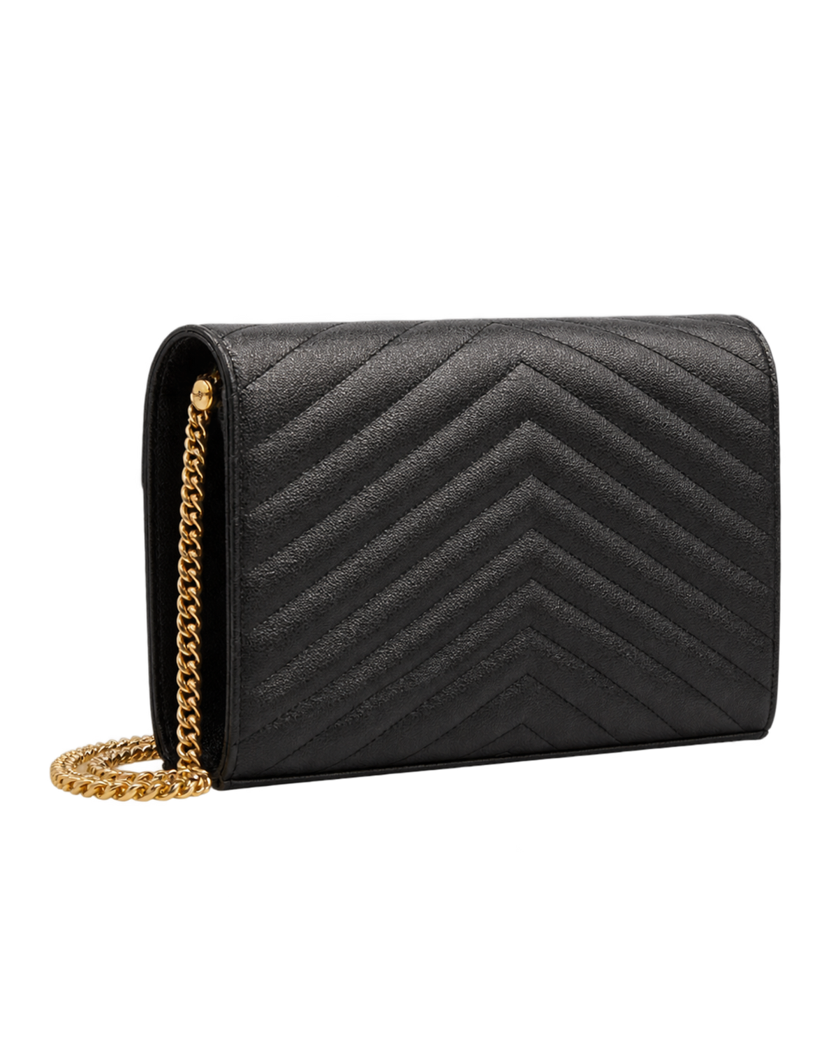 Saint Laurent Beige Quilted Leather chain on Wallet