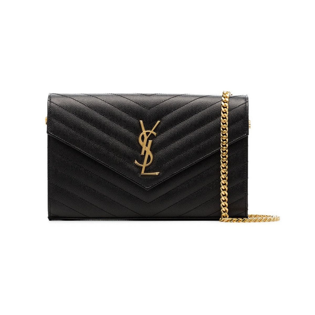 Saint Laurent Beige Quilted Leather chain on Wallet