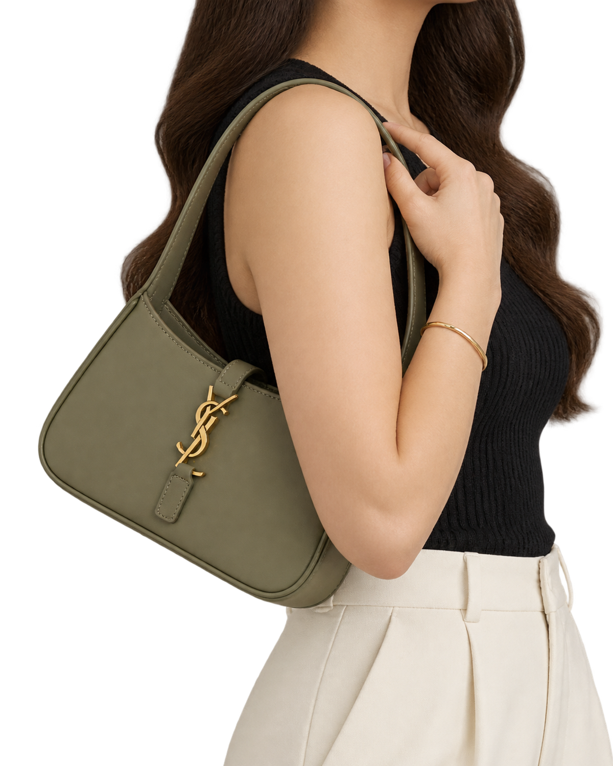 Saint Laurent Grey Le 5 A 7 Mini Shoulder Bag