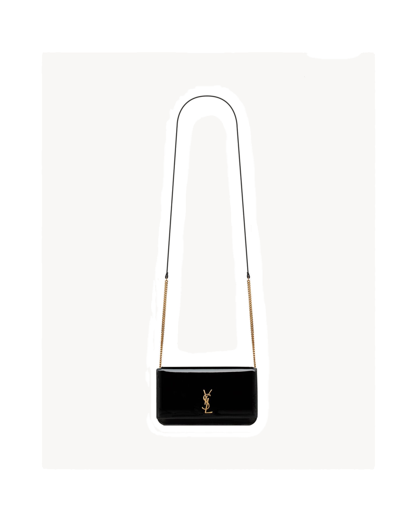 CASSANDRE phone holder IN PATENT LEATHER BLACK