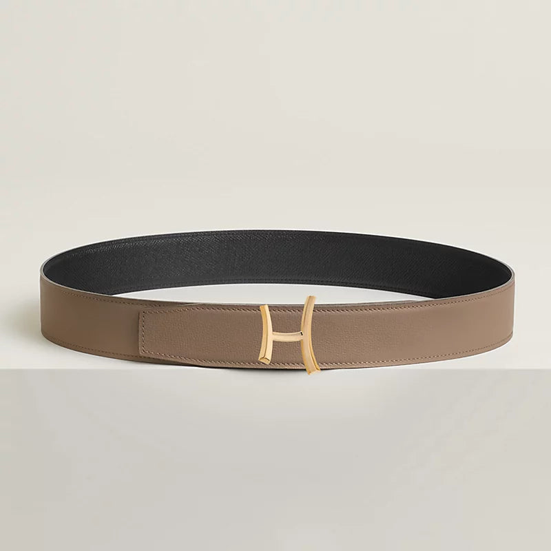 Script belt buckle & Reversible leather strap 38 mm