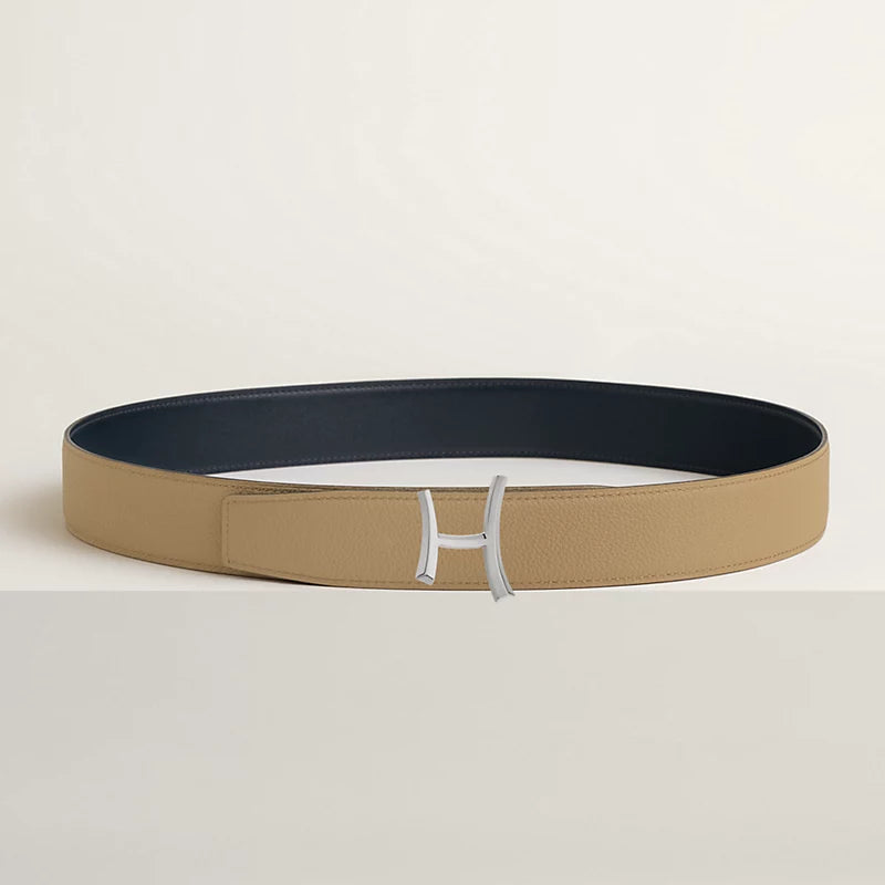 Script belt buckle & Reversible leather strap 38 mm