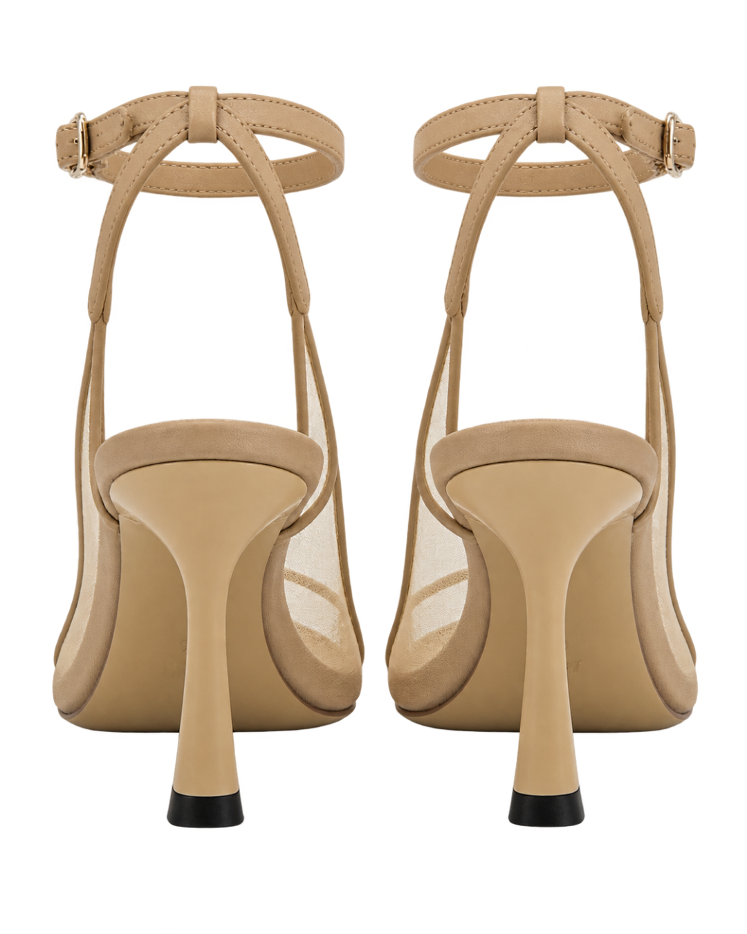 Serenity Open Toe Mesh Slingback Sandals - Khaki