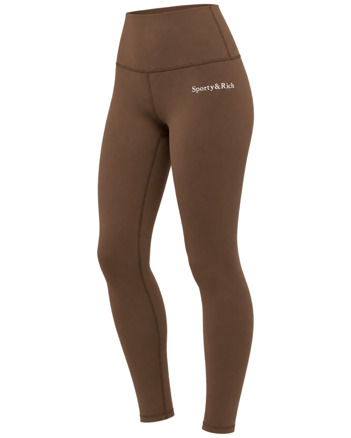 Serif Logo Legging - Toffee/White