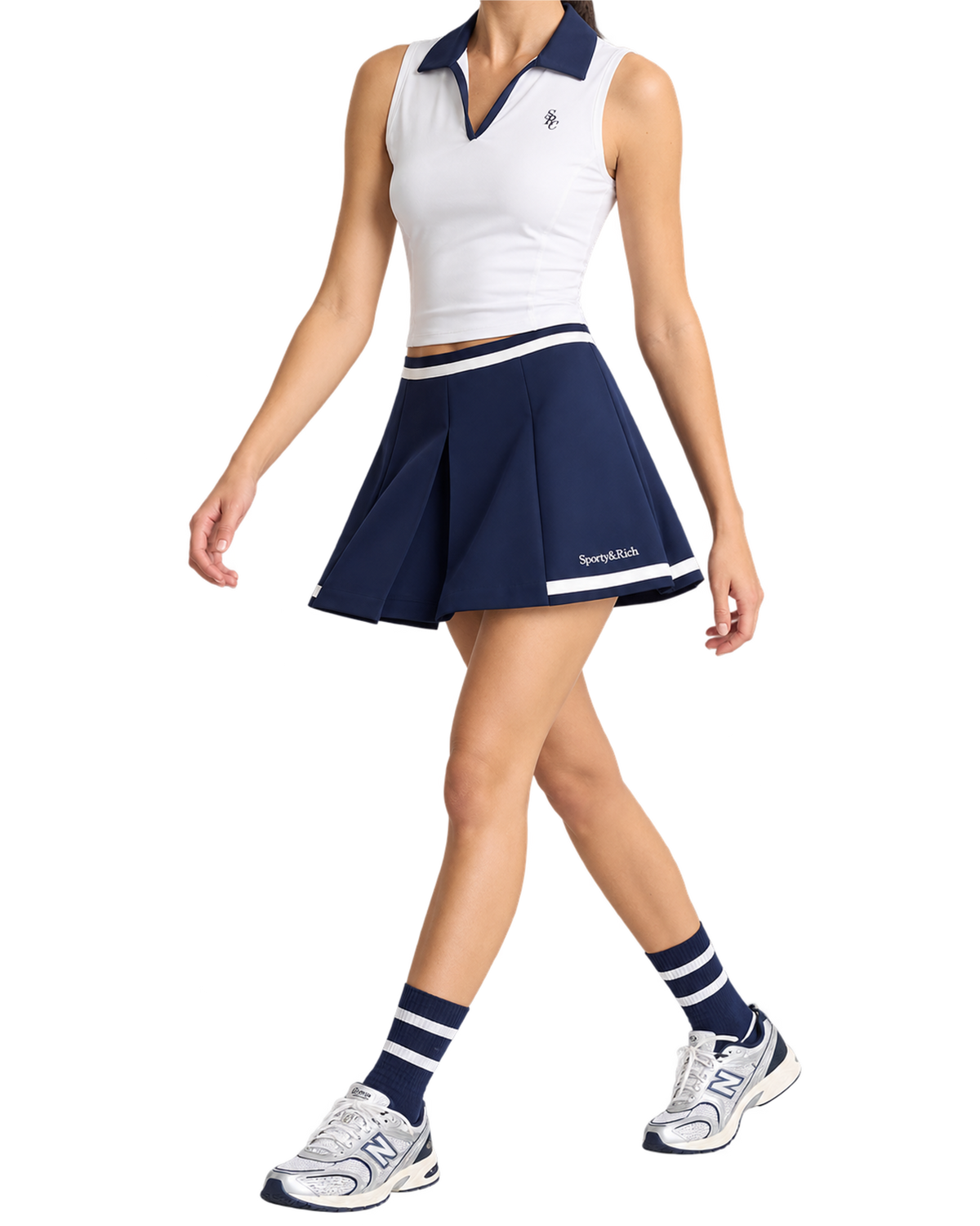Serif Logo Mila Skirt - Navy/White