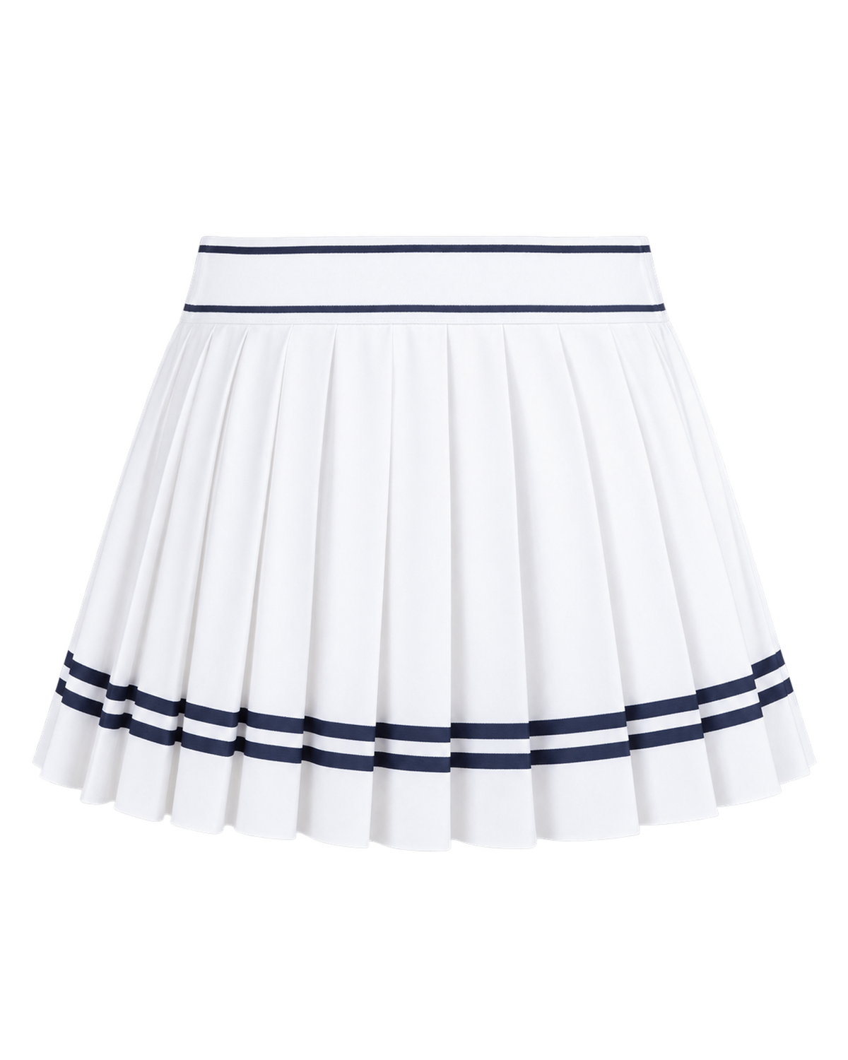 Serif Logo Pleated Skirt - White/Navy