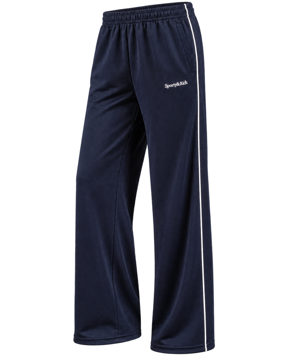 Serif Logo Retro Track Pant - Navy/White