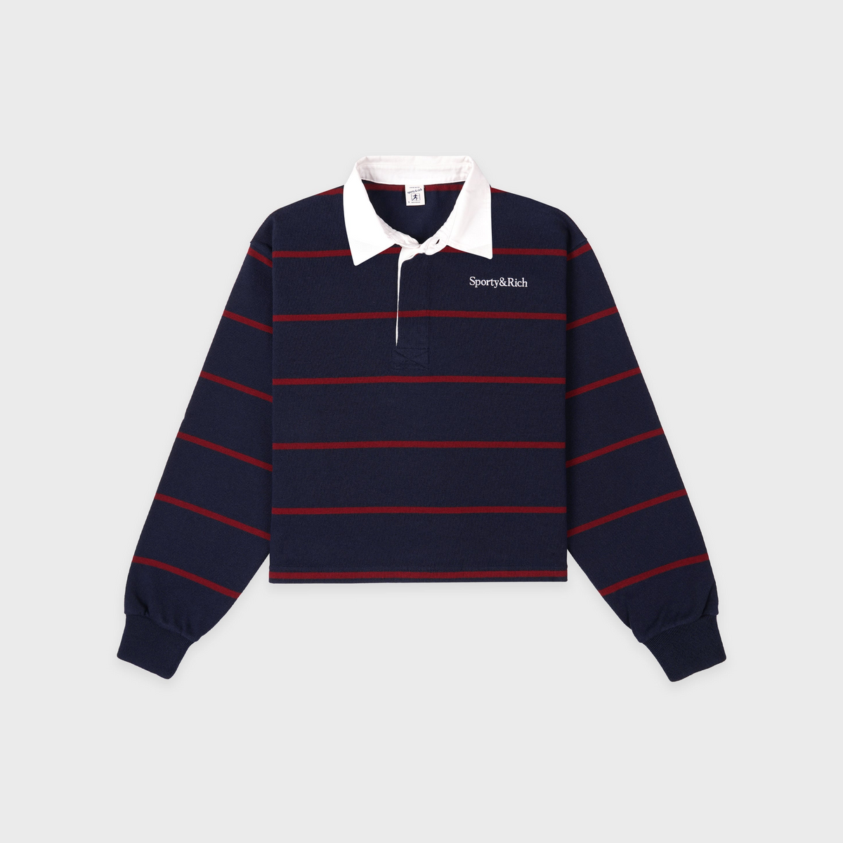 Serif Logo Rugby Polo - Navy/White/Merlot
