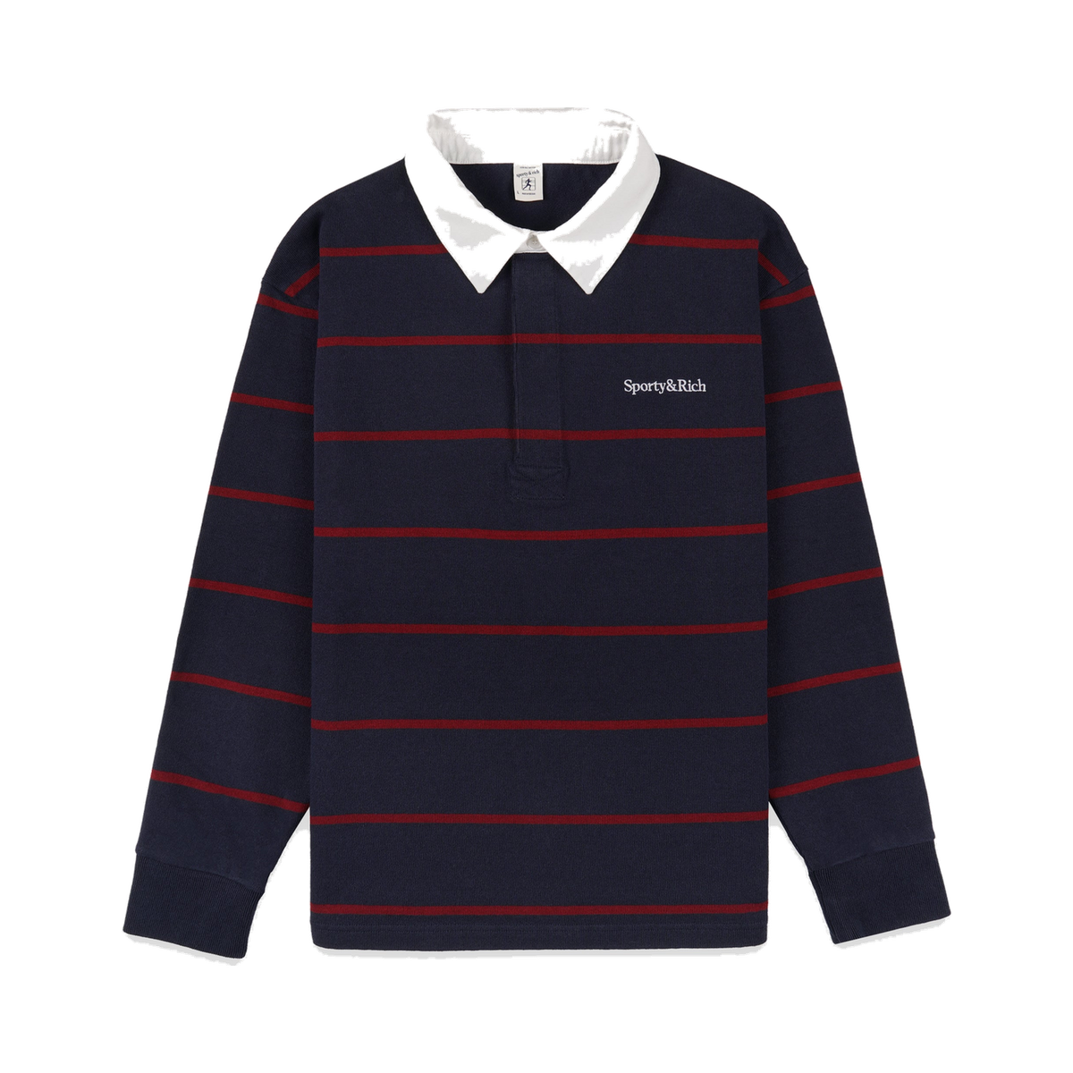 Serif Logo Rugby Polo Men - Dark Navy/White/Merlot