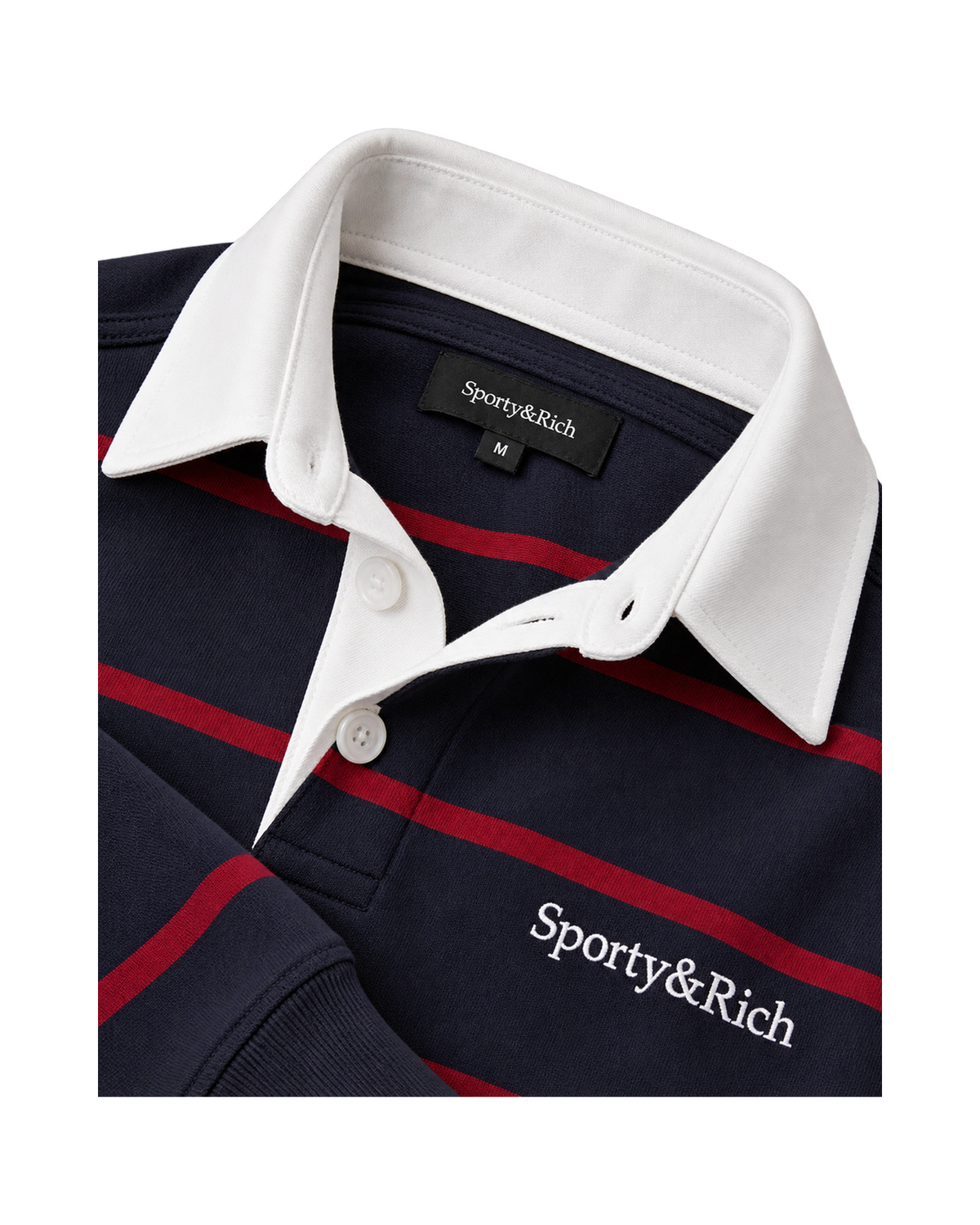 Serif Logo Rugby Polo Men - Dark Navy/White/Merlot