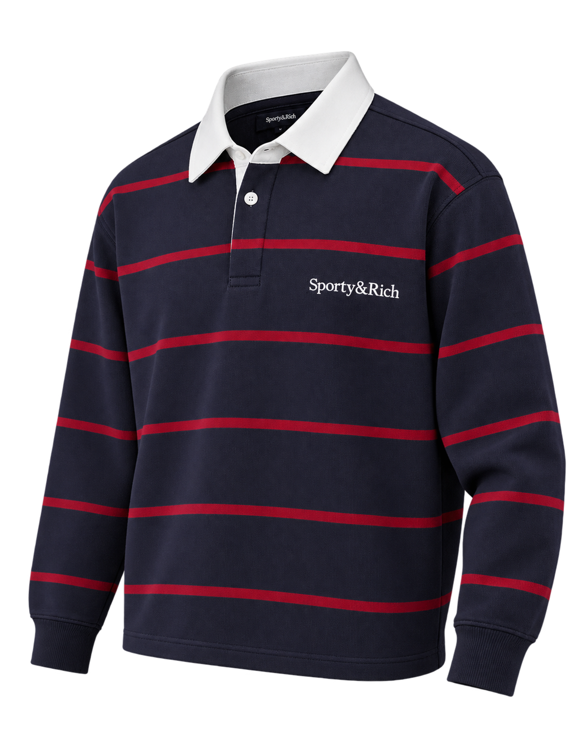 Serif Logo Rugby Polo Men - Dark Navy/White/Merlot