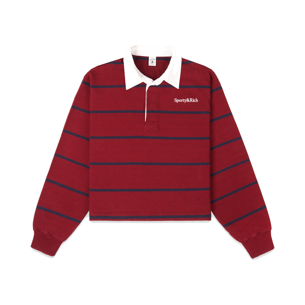 Serif Logo Rugby Polo Men - Merlot/White/Dark Navy