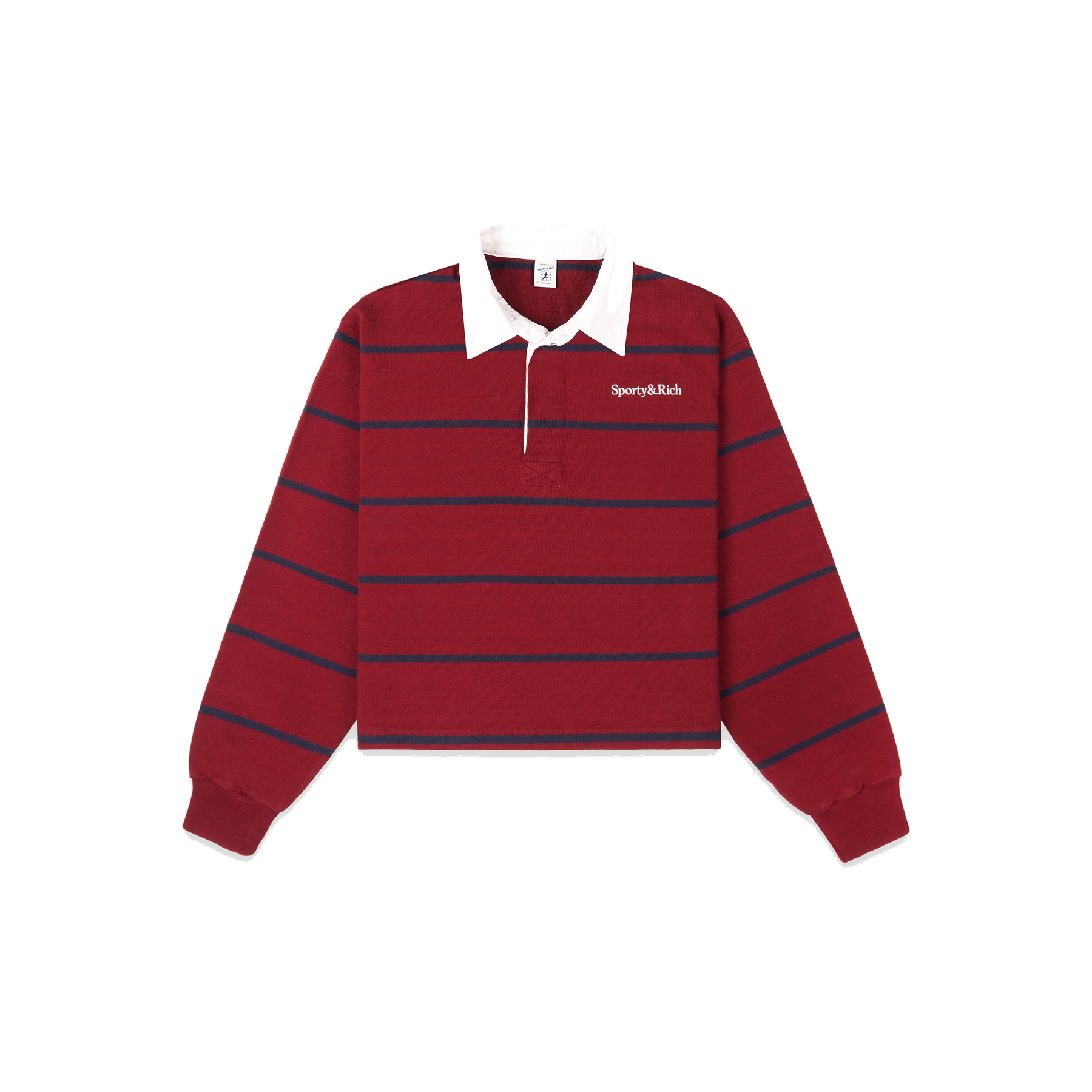 Serif Logo Rugby Polo Men - Merlot/White/Dark Navy