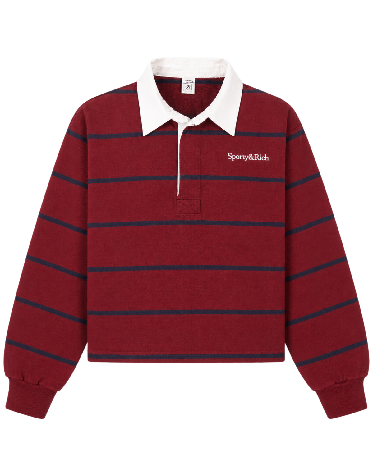 Serif Logo Rugby Polo - Merlot/White/Navy