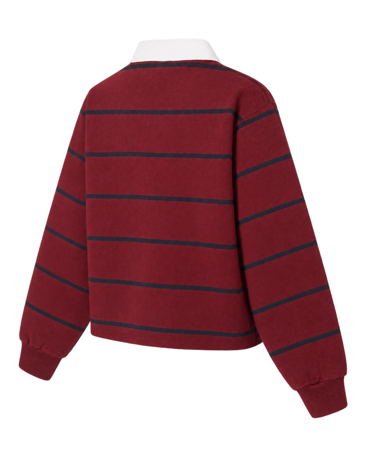 Serif Logo Rugby Polo - Merlot/White/Navy
