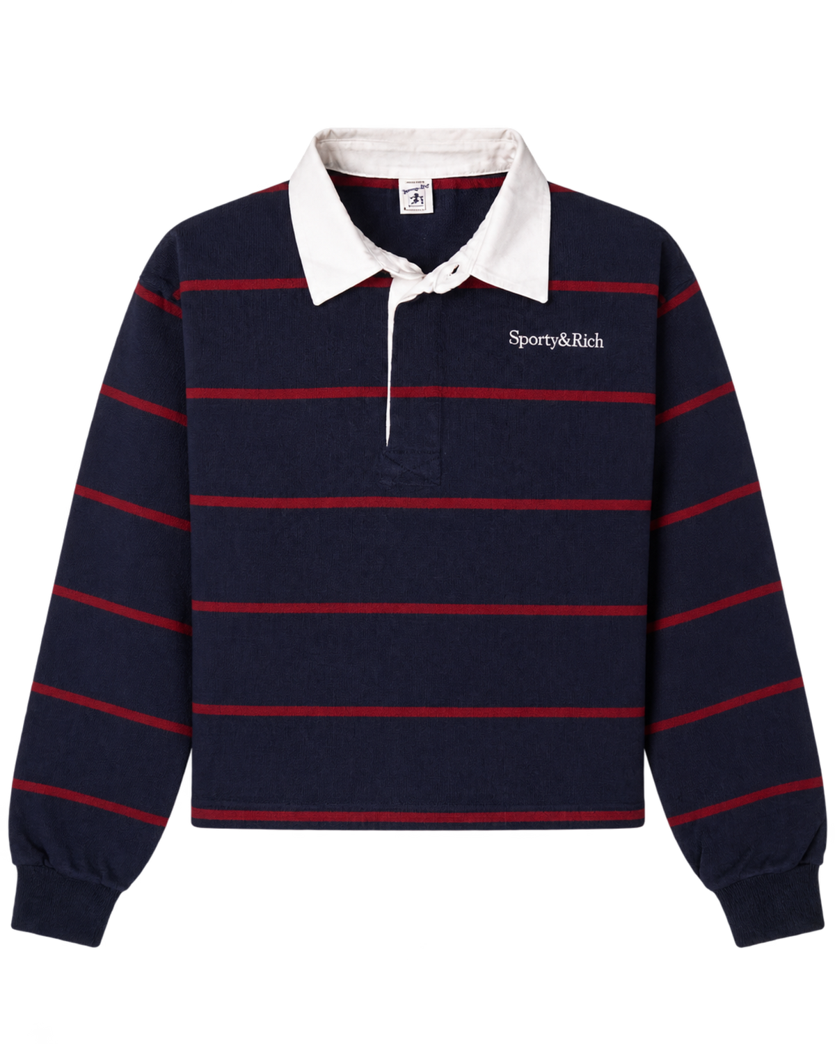Serif Logo Rugby Polo - Navy/White/Merlot