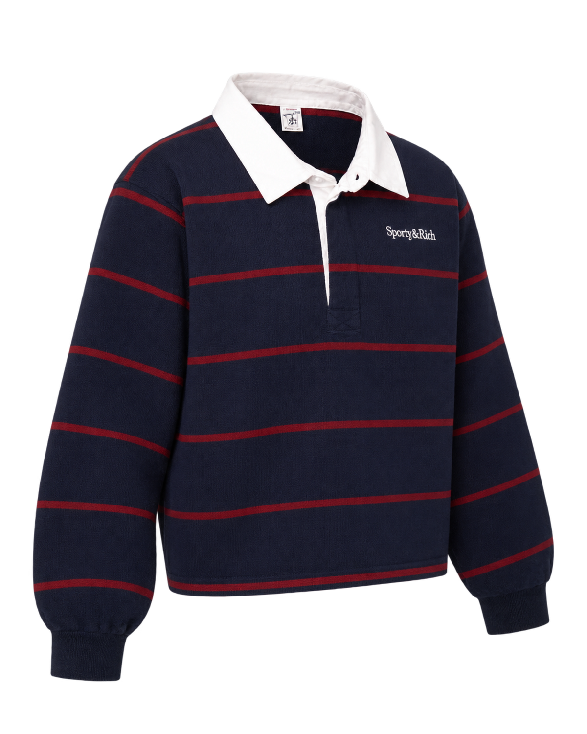 Serif Logo Rugby Polo - Navy/White/Merlot