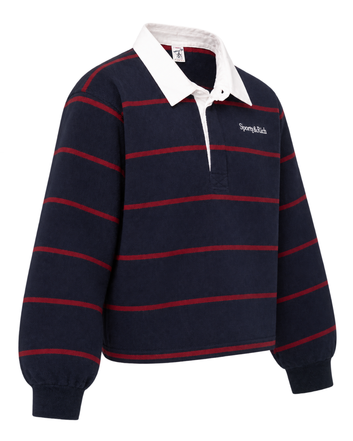 Serif Logo Rugby Polo - Navy/White/Merlot
