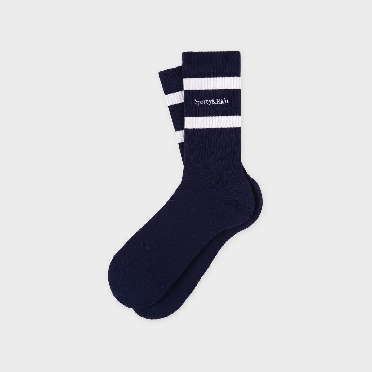 Serif Logo Socks - Navy/White