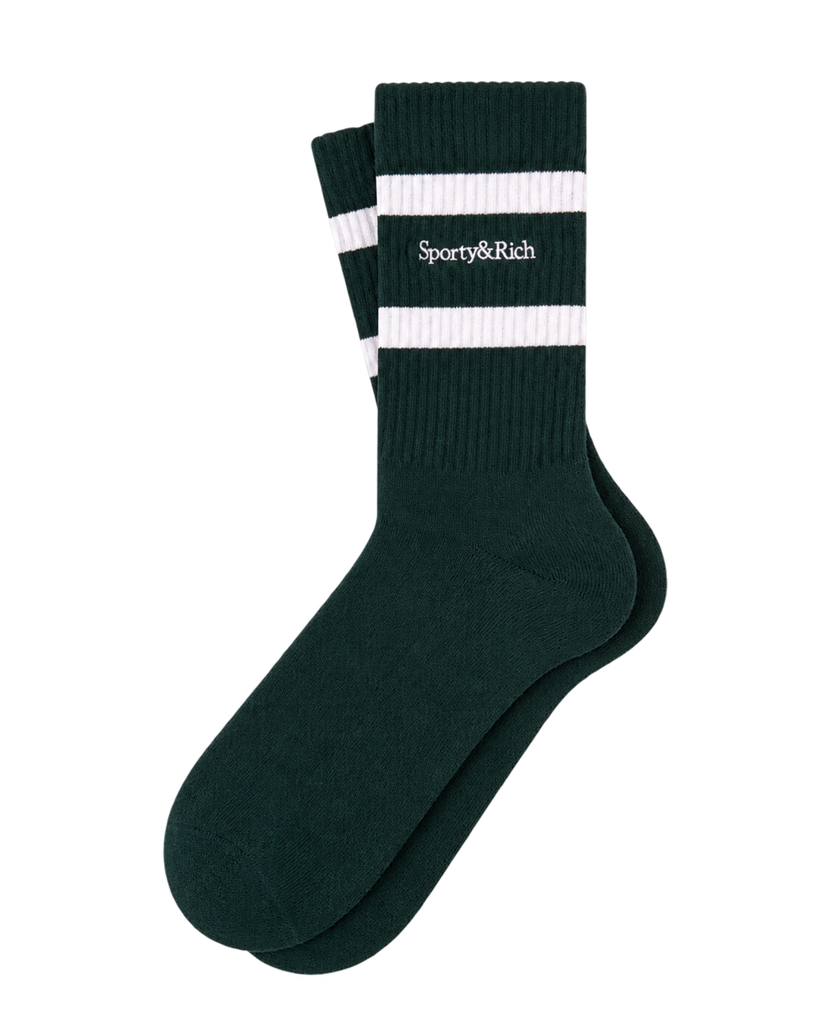Serif Logo Socks - Forest/White