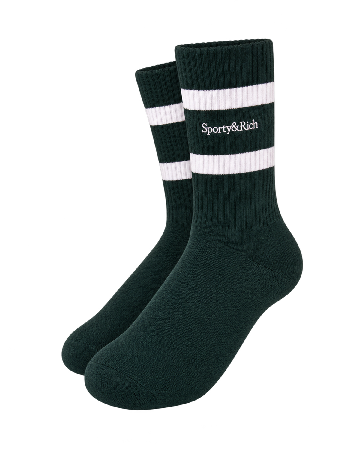 Serif Logo Socks - Forest/White