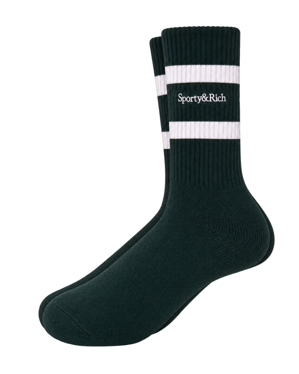 Serif Logo Socks - Forest/White