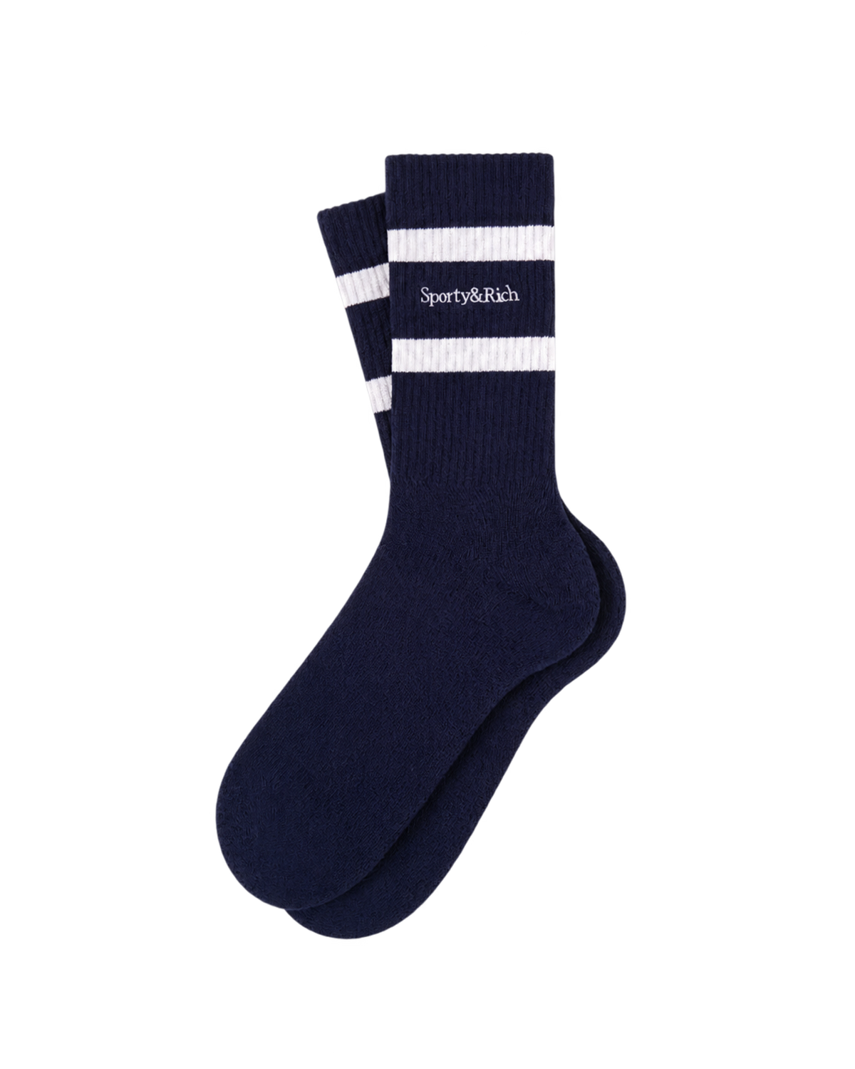 Serif Logo Socks - Navy/White